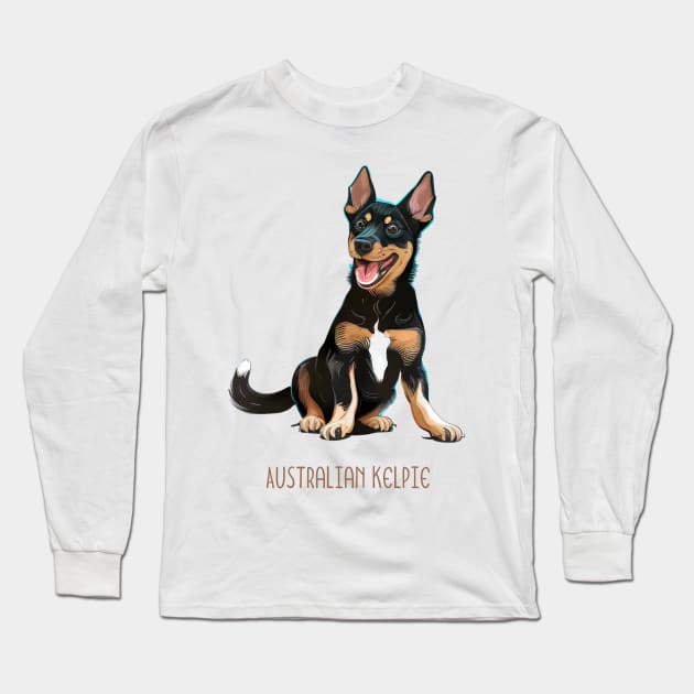 Australian Kelpie Long Sleeve T-Shirt by Schizarty